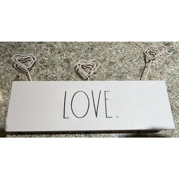 Rae Dunn LOVE Multiple Photo Holder Picture Display - Picture for Desk Pink NEW - Picture 1 of 9